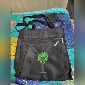 Black Embroidered Palm Tree Bag JP Fushi